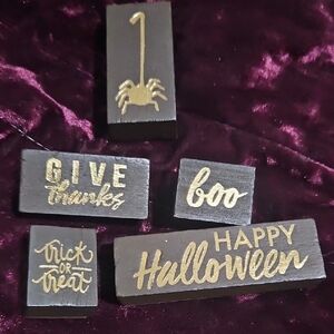 Halloween Themed Wooden Block Stamps